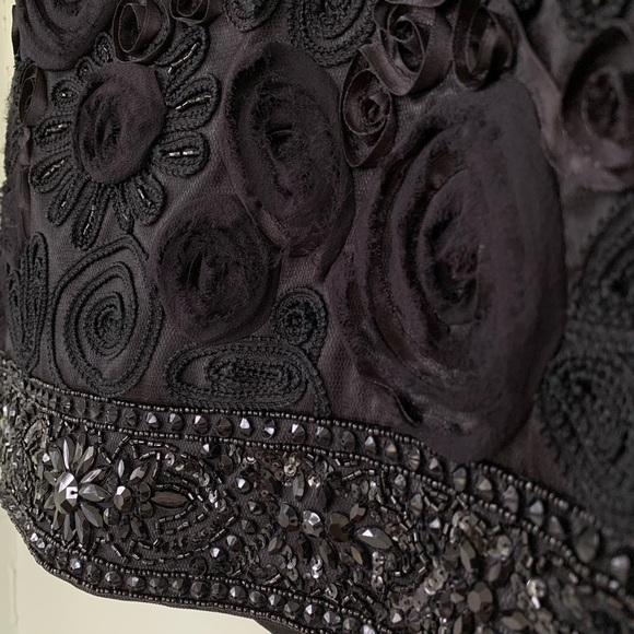 SUE WONG Nocturne Black Beaded Cocktail Mini Dress - Picture 5 of 9